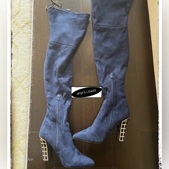 blue suede dress boots Navy Men's Suede Chelsea Boot main image 1